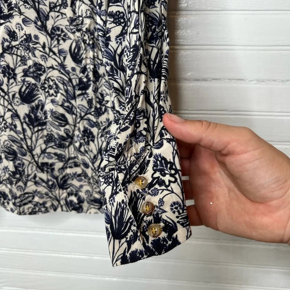 Tinsels Maison Française Women's Floral Print Long Sleeve Button-Down Shirt Sz 2 - Picture 10 of 15